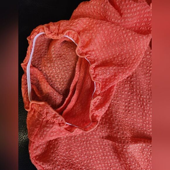 A. Byer Large orange sheer button up top. - Picture 5 of 5